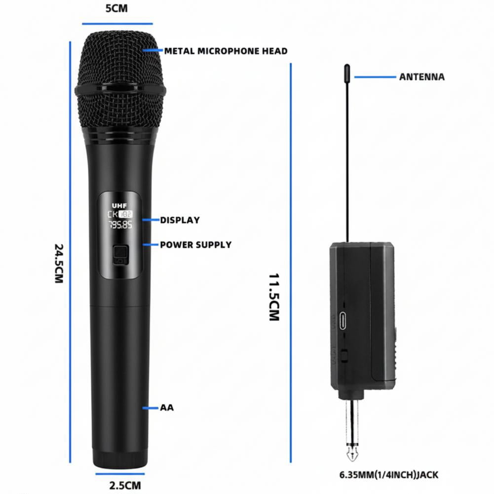 Agiufgs Professional UHF Wireless Microphone System, 2 Mics for Clear Audio, Perfect for Karaoke & Stage Performances