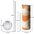 thumbnail image 5 of 20oz Orange Modern Art Geometric Skinny Tumblers Stainless Steel Tumbler with Lid and Straw,Vacuum Insulated Double Wall Travel Tumbler Cups with Cleaning Brush for Coffee,Tea, 5 of 6