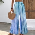 thumbnail image 4 of Wycnly Pants for Women Womens Loose Pants Fashion Tie Dye Print Elastic Waist Lightweight Palazzo Trousers Fall Ladies Wide Leg Long Pants with Pocket, 4 of 5