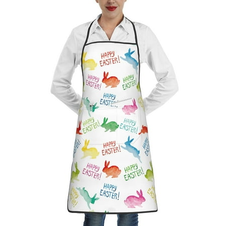 

Sikiie Happy Easter Rabbit Aprons for Kitchen Cooking Aprons Chef Apron for Men Women Chef