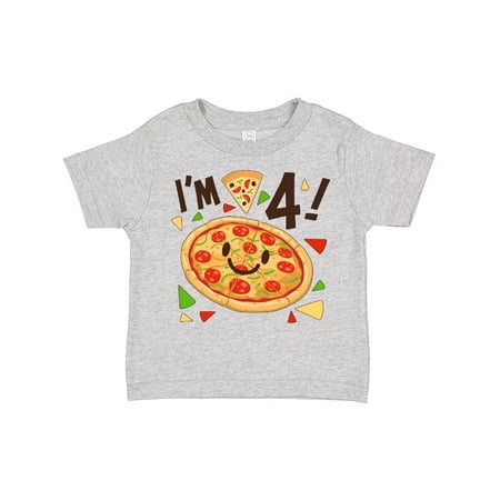 

Inktastic Im Four! Pizza Birthday Party Gift Toddler Boy or Toddler Girl T-Shirt