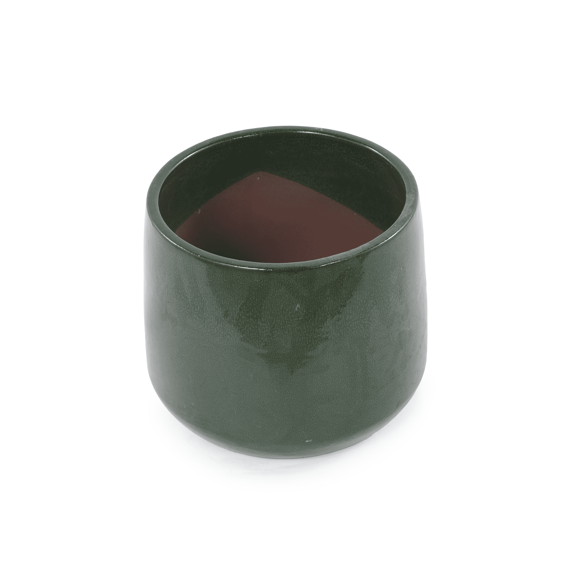 mdj pottery 4pcs Deep Green Ceramic Flower Pots, 6-14 Inch Vertical Brushed Texture Planters with Drainage Holes, Indoor/Outdoor Use Ideal for Orchids, Succulents & Cacti