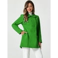 thumbnail image 3 of DARING DIVA Women's Peter Pan Collar Double Breasted Winter Trench Coat Green M, 3 of 6