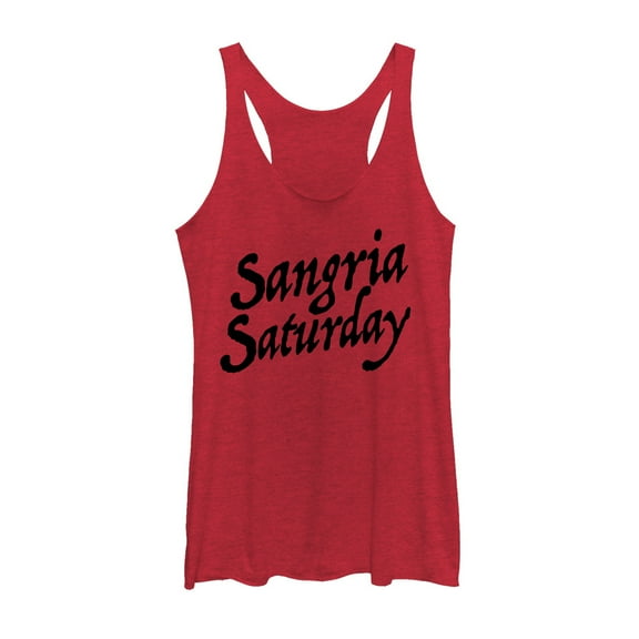Women's CHIN UP Sangria Saturday  Racerback Tank Top Red Heather X Small