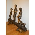 thumbnail image 6 of Nifao Three Kids With A Dog On A Log Bronze Statue – Garden Outdoor Decor Sculpture, 78"L x 26"W x 62"H, 6 of 11
