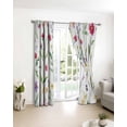 thumbnail image 3 of Watercolor Flowers Blackout Curtains for Bedroom/Living Room, Thermal Insulated Kitchen Curtains, Spring Pastoral Botanical Floral Grommet Darkening Window Treatment Drapes 52"x84"x2, 3 of 8