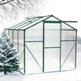 thumbnail image 4 of 6x8 FT Greenhouse, 2 Vent Window with Door Walk-in Hobby Greenhouse Aluminum Hot House for Outdoor Garden Backyard,Greenhouse for Indoor, Plant Greenhouses, Portable Heavy Duty Garden Greenhouse, 4 of 9