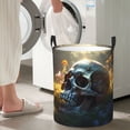 thumbnail image 4 of Lsque Flower Field Skull pattern Laundry Hamper Basket, Tall Woven Rope Hamper Basket for Clothes, Lightweight Storage Basket, Collapsible Waterproof-Medium, 4 of 8