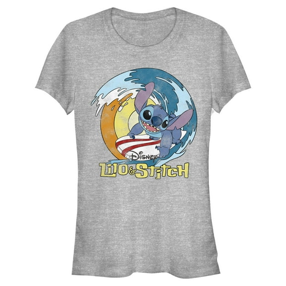 Juniors Lilo & Stitch Distressed Surf's Up T Shirt