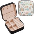 thumbnail image 2 of Coolnut Cartoon Rainbow Cloud Jewelry Box for Women Girls PU Leather Jewelry Organizer Portable Travel Jewelry Case for Small Ring Earring Necklace Women Gifts, 2 of 7