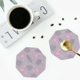 thumbnail image 5 of Balery 6 Pcs Pink Flamingoleather Coasters Set, Drink Table Cup Coasters For Living Room Kitchen Coffee Decor, 5 of 9