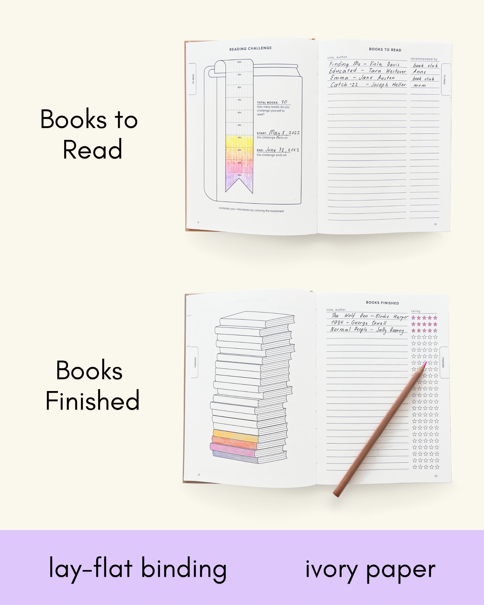 Kunitsa Co. Reading Journal. Review and Track Your Reading (Burgundy) - 52 Book Reviews