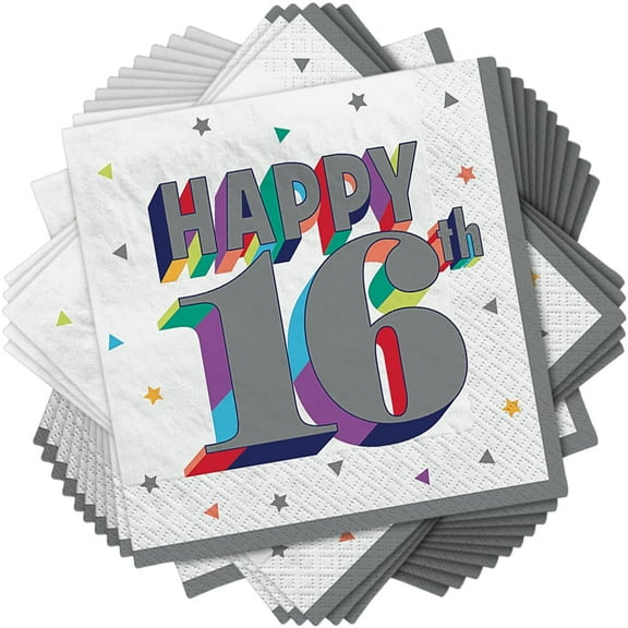 Over the Hill 'Here's to 16' Small Napkins (16ct)