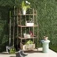 thumbnail image 2 of SAFAVIEH Amaris Outdoor Wrought Iron 4 Tier Bakers Rack, Rusty Orange, 2 of 10