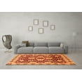 thumbnail image 3 of Ahgly Company Indoor Round Abstract Orange Modern Area Rugs, 3' Round, 3 of 4