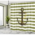 thumbnail image 4 of Ambesonne Striped Shower Curtain, Ship Life Anchor Chain Art, 69"Wx75"L, Olive Green, 4 of 4