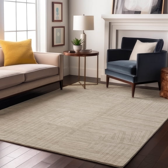 Addison Rugs Mayfield Premium Machine Washable Transitional Geometric Beige Rectangle Rug, 5' x 7'6"