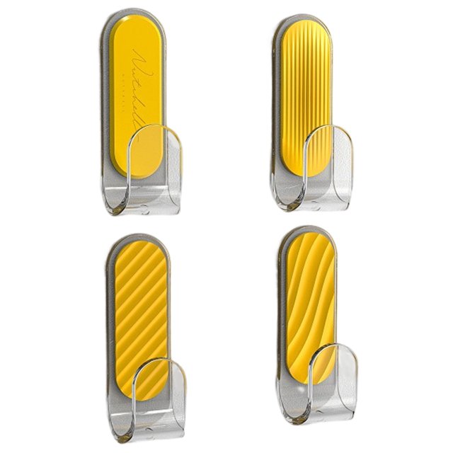 LCXmlly Seamless Hooks 4Pcs Wall Racks Punch free Wall Mounted Strong Adhesion proof High Load bearing Organization Waterproof Kitchen Storage