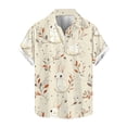 thumbnail image 1 of Blusas y camisas de manga corta con cuello en V Camisa estampada de Pascua para hombre Camisa abotonada Top de poliéster para hombre, 1 of 4