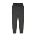 thumbnail image 3 of QASIEATN Women's Pleated Waist Cropped Pants Loose Summer Yoga Fitness Sports Pants Workout Harem Pants, 3 of 4