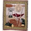 Let's Go Fishing Rod Boots Lantern Paddle Tapestry Throw Blanket 50" x 60"