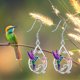 thumbnail image 2 of Collar Colgante Colibrí y Flor Pendientes Divertidos Pendientes Animales Efecto 3D Pendientes Mujeres Pendientes Bonitos para Chicas Universitarias, 2 of 8