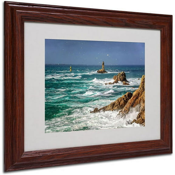Trademark Fine Art "Storm In Pointe du Raz" Framed Canvas Art by Mathieu Rivrin