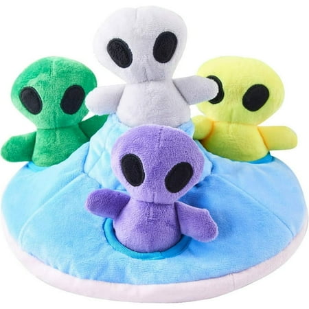 JOYELF Hide and Seek Dog Toys Plush Dog Chew Toy for Puppy Small Medium Large Dogs Interactive Dog Toys Squeaky Plush Dog Toys Puppy Toys Plush Dog Puzzles UFO and Alien Toys