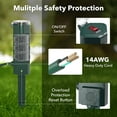 thumbnail image 2 of HBN Outdoor Power Strip Yard Stake with 6ft Extension Cord,Outside Multiple Plug Outlet with 6 Grounded Outlets,Weatherproof Extension Cord for Christmas Lights, Outdoor Lights,ETL Listed, 2 of 7