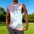 thumbnail image 2 of YUGYXL Tank Tops for Men Sleeveless Summer Colorful Tie-Dye Printed Casual Lightweight Muscle T Shirts Beach Vacation Tees Gray XL, 2 of 5