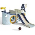 thumbnail image 2 of EAYSG 9 in 1 Toddler Slide, Kid Slide for Toddlers Age 3-6,Pirate Ship Toddler Slide with Basketball Hoop,Indoor and Outdoor Baby Climber Playset Playground Freestanding Slide, 2 of 5