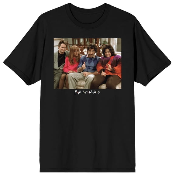 Bioworld Friends TV Show Men's Classic Cast Photo Short Sleeve Crew Neck Graphic Tee | Officially Licensed-4XL