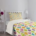 thumbnail image 5 of Ambesonne ABC Quilted Bedspread Set 2 Pcs, Letters Alphabet ABC, Twin Size, Multicolor, 5 of 6