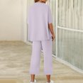 thumbnail image 6 of Women's Two Piece Sweatsuit Outfits 3/4 Batwing Sleeve Capelet Crew Neck Pullover Top Wide Leg Pants Lounge Set, 6 of 6