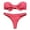Pink, variant on Women's Sexy Print Bow Tie High Cut Bandeau Bikini Set Two Piece Swimsuit