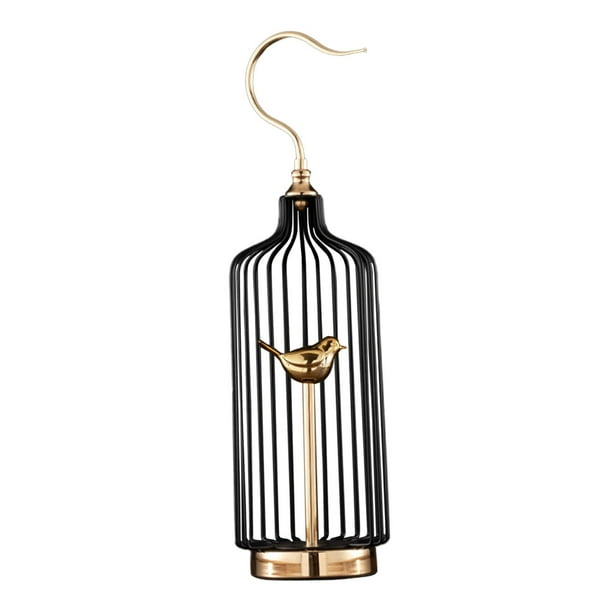 Decoración de jaula para pájaros, estatuilla de jaula para pájaros, colección de pasillo, adorno de escritorio, centros de mesa para inauguración de L