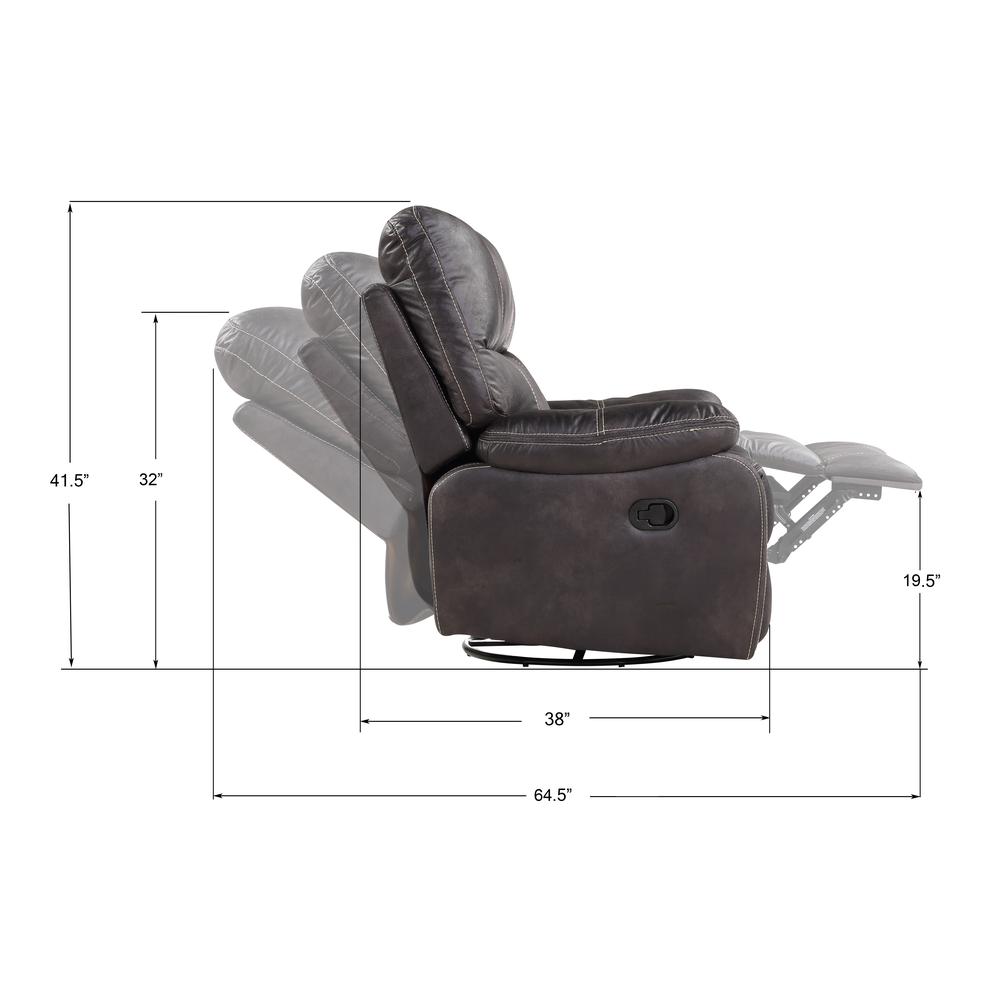 Wallace & Bay Hooper Swivel Gliding Recliner, Dark Graphite