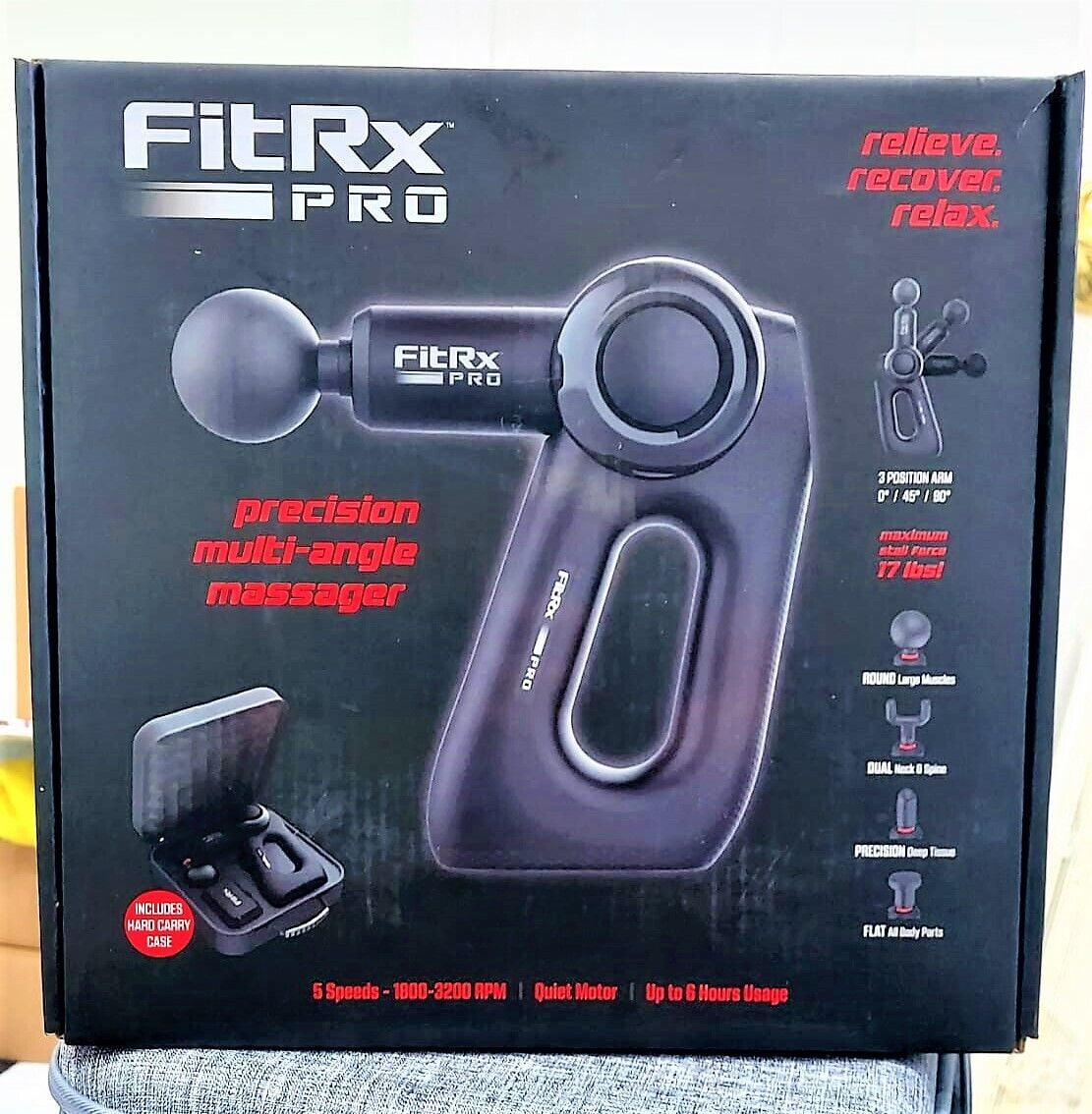 FitRx Pro Neck and Back Massager, Handheld Percussion Massage Gun with
