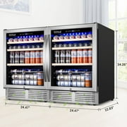 Tittla Beverage Refrigerator,300 Can 48Beverage Fridge Freestanding/Built-in Reversible Door Hinge Beverage Cooler(2 Pcs)