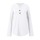 thumbnail image 4 of MHFRRA Camisa de Manga Larga con Cuello En V y Botones para Mujer, Blusa Informal para Otoño e Invierno, Cómoda, de Tela Suave, Elegante, para Uso Diario. Blanco, 4 of 7