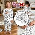 thumbnail image 2 of REDARER Girls Festive Pajama Set, Doodle Print Long Sleeve Pajamas, Soft Comfortable Sleepwear for Kids,Size:2-3 Years, 2 of 8