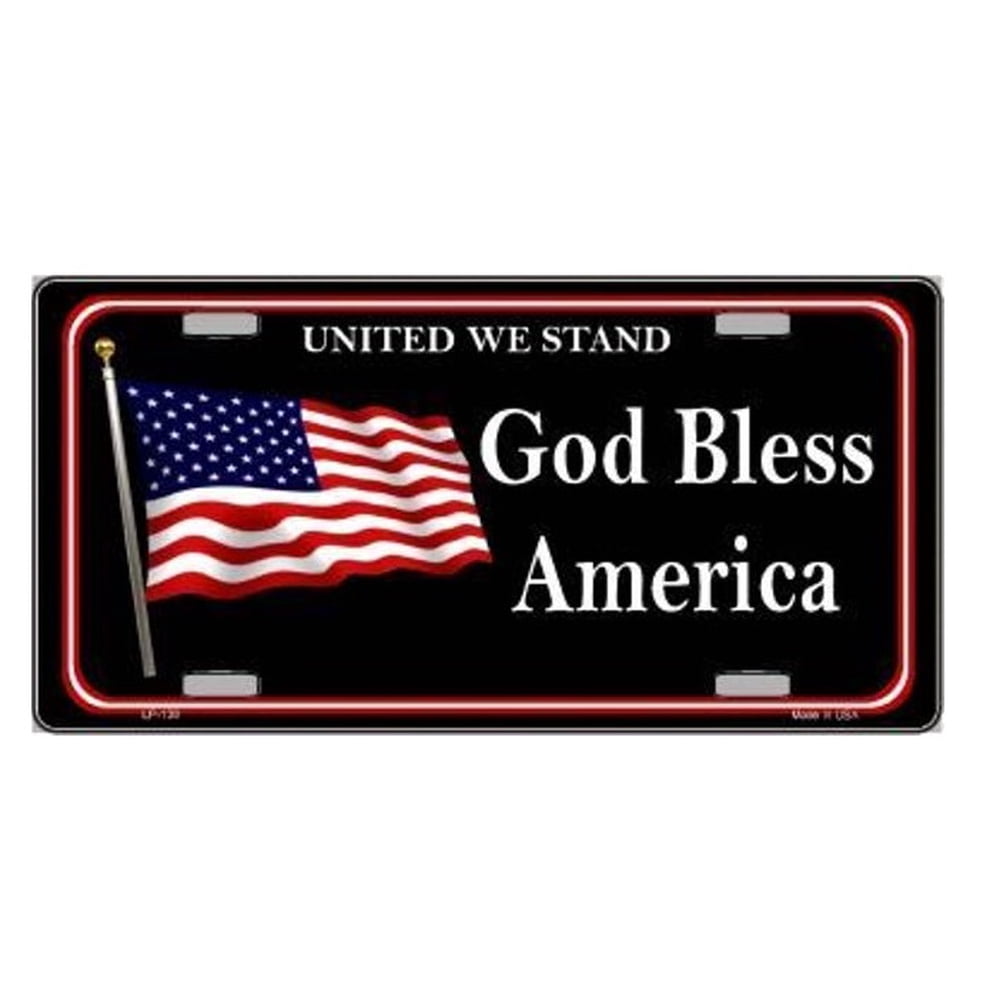 God Bless America Metal License Plate