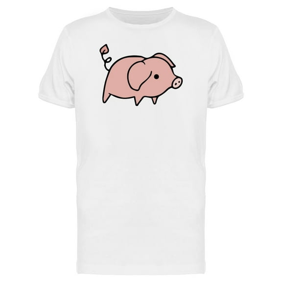 Cute Cartoon Pig Standing Alone T-Shirt Men -Image by Shutterstock, Male 4X-Large