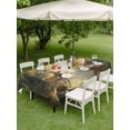 thumbnail image 5 of 52x70 Inch Outdoor Tablecloth with Umbrella Hole Zipper Rectangle Golden Forest Deer Rectangular Tablecloths Outside Waterproof Fantasy Vintage Nature Scenery Patio Table Cloth Cover for Picnic Party, 5 of 8