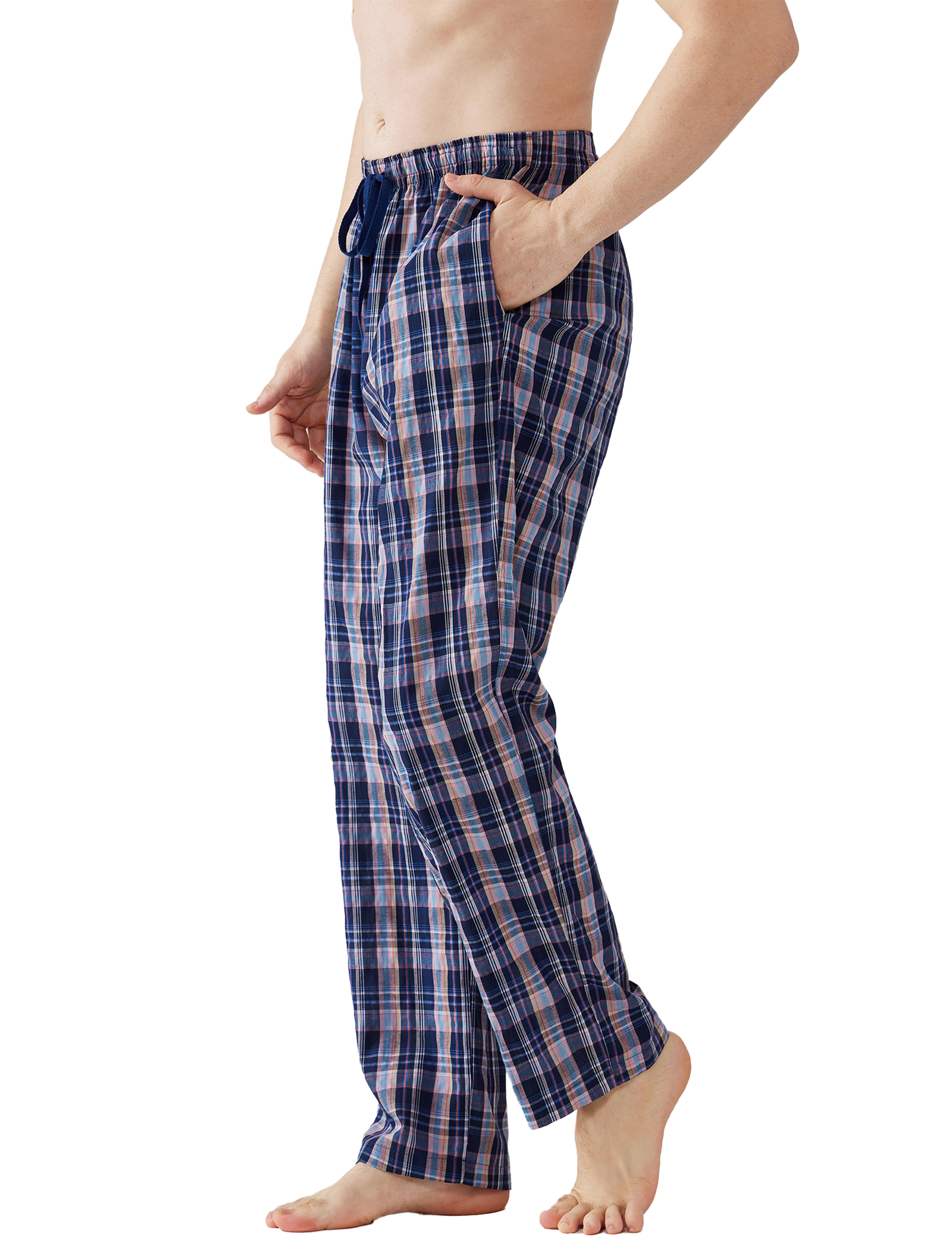 Onimisc Men's Cotton Pajama Pants, 3-Pack Plaid photo 6