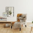 thumbnail image 2 of Designart "Orange Expressions II" Yellow Abstract Collages Upholstered Accent Chair - Modern Arm Chair For Living Room, 2 of 7