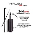 thumbnail image 2 of Delineador de ojos L'Oréal Infallible Grip líquido 24h vinyl 3.3 ml, 2 of 4