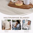 thumbnail image 4 of Superior Basketweave All-Season Cotton Blanket, Throw (Non-Standard), Ivory, 4 of 10
