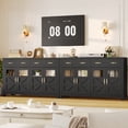 thumbnail image 4 of Homfa Buffet Cabinet with 2 Large Drawers & Glass Doors, 55.1” W Kitchen Sideboard Storage Cabinet with Adjustable Shelves, Buffet Table Dining Room Cabinet, Black, 4 of 8