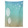 thumbnail image 3 of Ambesonne Dandelion Tablecloth Rectangular Table Cover, Blowball on Wind, 52"x70", Turquoise Tan White, 3 of 4